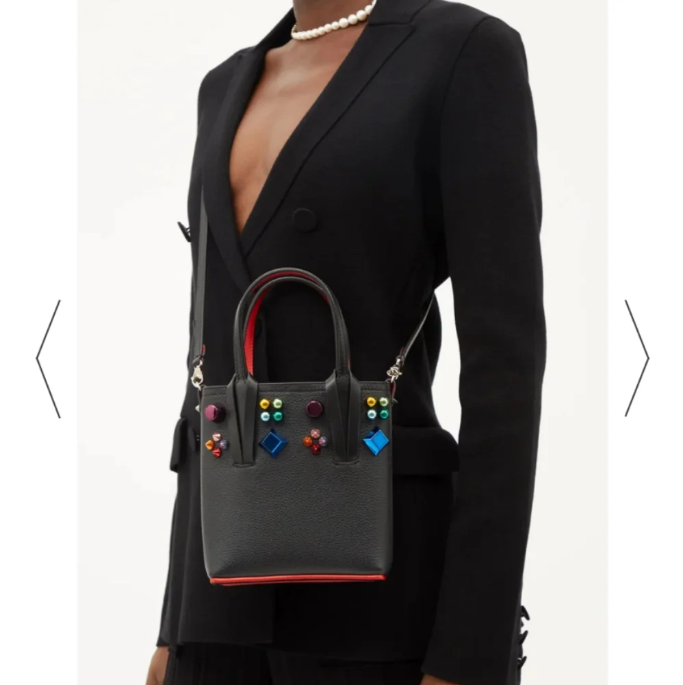 Louboutin: Cabata Mini Rainbow Multicolor Studded Crossbody Bag ๐ - Picture 3 of 14